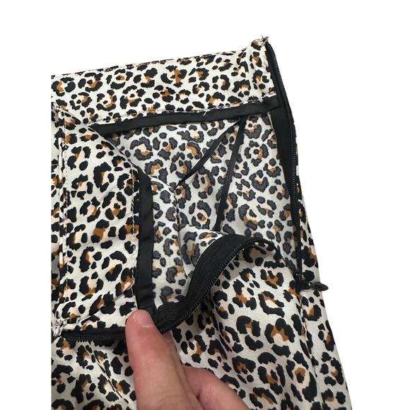 NWT Leopard Print Women's Satin A-Line Midi Skirt, size EU XL US 16-18 - Picture 3 of 6